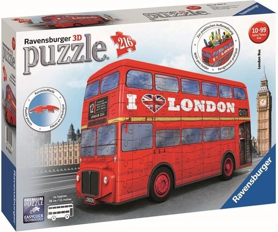 Ravensburger London Bus - 3D Puzzel - 216 Stukjes 3 Ravensburger London Bus - 3D Puzzel - 216 Stukjes - Afbeelding 3