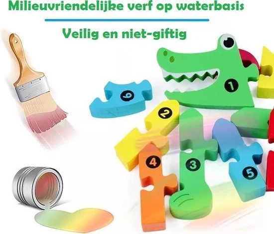Merkloos Kinderpuzzel - Hout - 10 Stukjes - Dinosaurus - Schoencadeautje Sinterklaas 4 Merkloos Kinderpuzzel - Hout - 10 Stukjes - Dinosaurus - Schoencadeautje Sinterklaas - Afbeelding 4