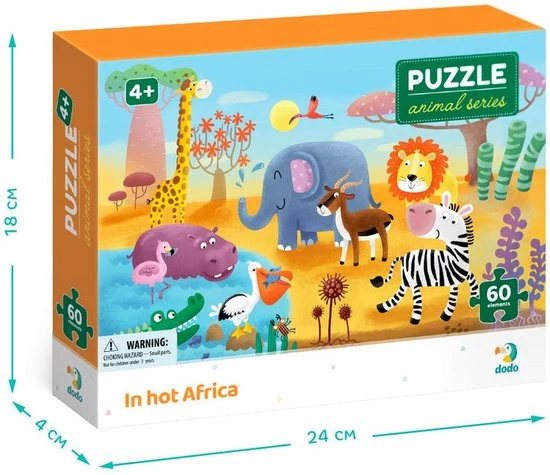 DODO Toys - Puzzel Dieren 4+ -60 Stukjes - 23x32 Cm - Dieren Speelgoed Voor Kinderen - Kinderpuzzel 4 Jaar 2 DODO Toys - Puzzel Dieren 4+ -60 Stukjes - 23x32 Cm - Dieren Speelgoed Voor Kinderen - Kinderpuzzel 4 Jaar - Afbeelding 2