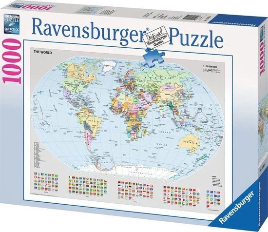 Ravensburger Puzzel Staatkundige Wereldkaart - Legpuzzel - 1000 Stukjes 5 Ravensburger Puzzel Staatkundige Wereldkaart - Legpuzzel - 1000 Stukjes - Afbeelding 5