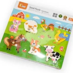 Vigatoys Viga Toys Houten Geluidspuzzel - Boerderijdieren -Puzzels Verfijnd Winkel 550x492 3