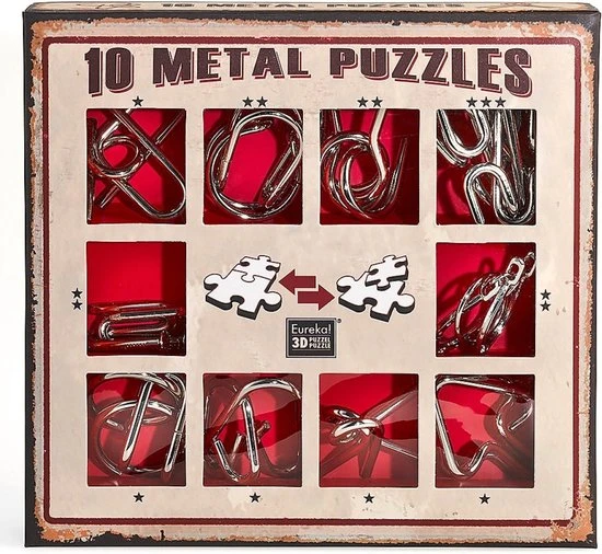 Eureka - Eureka! 10 Metalen Puzzels Rode Editie 1 Eureka - Eureka! 10 Metalen Puzzels Rode Editie