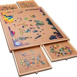 Puzzlr - Puzzelbord Met Opbergsysteem - Houten Puzzelplaat Onderlegger Met 4 Laden - 1000 Stukjes
