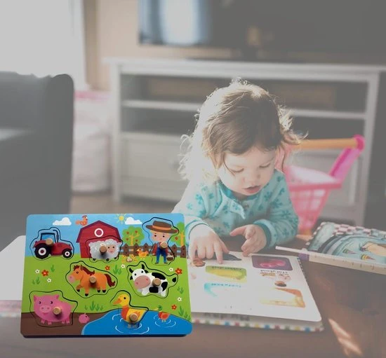 Pucts Houten Puzzel Boerderij Dieren Vanaf 1 Jaar 4 Pucts Houten Puzzel Boerderij Dieren Vanaf 1 Jaar - Afbeelding 4