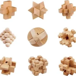ICollection IQ Puzzel 3D - Hout - 9 Verschillende Hersenkrakers -Puzzels Verfijnd Winkel 550x512 5
