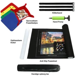 PLAY-IT PLAY IT Puzzelmat XXL 3000 Stuks Oprolbaar - Inclusief Opbergtas, Pomp & Puzzel Bakjes -Puzzels Verfijnd Winkel 550x517 3