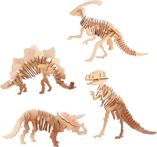 Merkloos Houten 3D Dinosaurus Puzzel, 4 Assorti -Puzzels Verfijnd Winkel 550x517 5