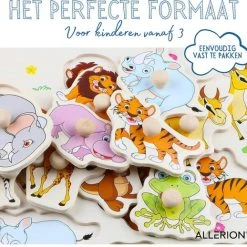 Allerion? Allerion Houten Puzzel Set - 4 Stuks Legpuzzels Vanaf 1 Jaar - STEM Speelgoed - Voertuigen - Boerderij - Dierentuin Fruit -Puzzels Verfijnd Winkel 550x518 11