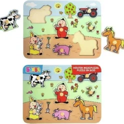 Bumba Houten Puzzel Met Nopjes - Dieren/boerderij - 7 Stukken -Puzzels Verfijnd Winkel 550x533