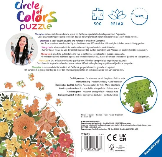 Ravensburger Puzzel Circle Of Colors Flowers - Legpuzzel - 500 Stukjes 5 Ravensburger Puzzel Circle Of Colors Flowers - Legpuzzel - 500 Stukjes - Afbeelding 5