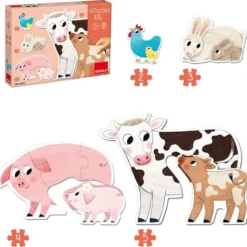Goula 4 XXL Vormpuzzels Dieren Mama's En Baby's - 2+3+4+5 Stukjes -Puzzels Verfijnd Winkel 550x535