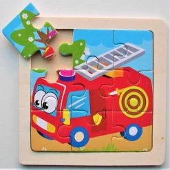 LS Goods Houten Puzzel - Brandweer Auto - 9 Delig - 11x11 Cm - Montessori -Puzzels Verfijnd Winkel 550x543 5