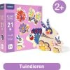 Peuterpuzzels - Tuindieren - Grote Extra Dikke Stukken - 21 Stuks - Van 3 Tot 6 Elementen - 5 Sets - 5 In 1 - My First Puzzel - Vroege Educatieve Ontwikkeling - Jongens En Meisjes - Kinderen - 2 Jaar - Gift - Cadeau - Mideer - 4yourkids