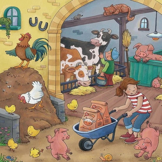 Ravensburger Puzzel Boerderij - 3x49 Stukjes - Kinderpuzzel 3 Ravensburger Puzzel Boerderij - 3x49 Stukjes - Kinderpuzzel - Afbeelding 3