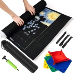 Lapi Toys XXL Puzzelrol - Puzzelmat Voor Legpuzzel - Puzzelplaat - Puzzelbord - Puzzelkleed - Portapuzzle - Puzzel Opbergsysteem - Puzzel Rol - Puzzelrolmat - Voor 500, 1000, 1500, 2000 En 3000 Stukjes