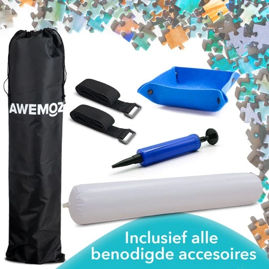 AWEMOZ Puzzelmat - Puzzelbord Ruimte Voor 500, 1000 & 1500 Stukjes - Puzzelen - Puzzel Voor Kinderen En Volwassenen - Oprolbare Legpuzzel Mat - Zwarte Portapuzzle - Opbergsysteem - Cadeau Voor Man & Vrouw 4 AWEMOZ Puzzelmat - Puzzelbord Ruimte Voor 500, 1000 & 1500 Stukjes - Puzzelen - Puzzel Voor Kinderen En Volwassenen - Oprolbare Legpuzzel Mat - Zwarte Portapuzzle - Opbergsysteem - Cadeau Voor Man & Vrouw - Afbeelding 4