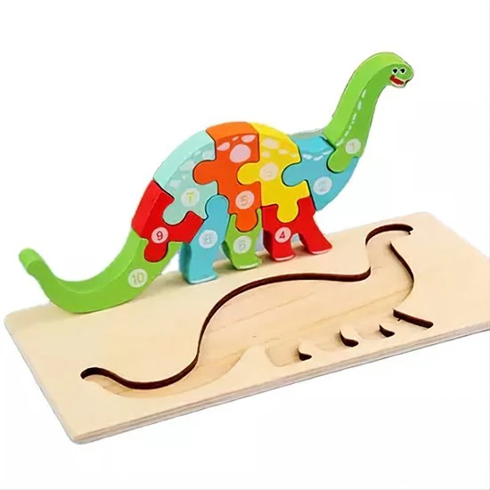 Merkloos Kinderpuzzel - Hout - 10 Stukjes - Dinosaurus - Schoencadeautje Sinterklaas 3 Merkloos Kinderpuzzel - Hout - 10 Stukjes - Dinosaurus - Schoencadeautje Sinterklaas - Afbeelding 3