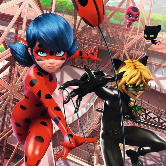 Ravensburger Puzzel Miraculous Heroes Lady Bug And Cat Noir - 3x49 Stukjes - Kinderpuzzel 4 Ravensburger Puzzel Miraculous Heroes Lady Bug And Cat Noir - 3x49 Stukjes - Kinderpuzzel - Afbeelding 4
