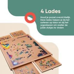 Puzzlr - Puzzelbord Met Opbergsysteem - Houten Puzzelplaat Onderlegger Met 4 Laden - 1000 Stukjes -Puzzels Verfijnd Winkel 550x550 587