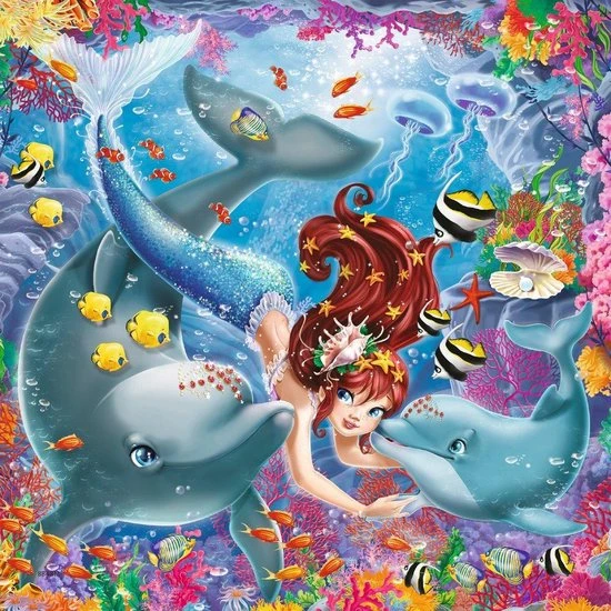 Ravensburger Puzzel Betoverende Zeemeerminnen - 3x49 Stukjes - Kinderpuzzel 3 Ravensburger Puzzel Betoverende Zeemeerminnen - 3x49 Stukjes - Kinderpuzzel - Afbeelding 3
