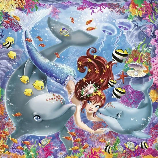 Ravensburger Puzzel Betoverende Zeemeerminnen - 3x49 Stukjes - Kinderpuzzel 4 Ravensburger Puzzel Betoverende Zeemeerminnen - 3x49 Stukjes - Kinderpuzzel - Afbeelding 4