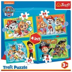 Trefl Paw Patrol 4-in-1 Puzzel - 12/15/20/24 Stukjes -Puzzels Verfijnd Winkel 550x551 12