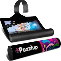 Puzzlup 1500 - Puzzelmat Neopreen - Zelfsluitend & Antislip - Portapuzzle Met Luxe Opbergtube - Tot En Met 1500 Stukjes - 66 X 120 Cm