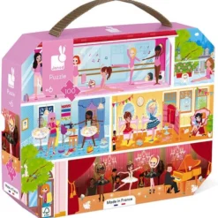 Janod Koffer Puzzel 100st | Dance Academy -Puzzels Verfijnd Winkel 550x561 1