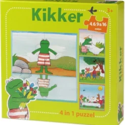 Bambolino Toys - Kikker 4 In 1 Puzzel Set - 4+6+9+16 Stukjes - Kinderpuzzel - Leren Puzzelen - Educatief Peuter Speelgoed