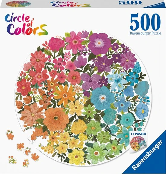 Ravensburger Puzzel Circle Of Colors Flowers - Legpuzzel - 500 Stukjes 4 Ravensburger Puzzel Circle Of Colors Flowers - Legpuzzel - 500 Stukjes - Afbeelding 4