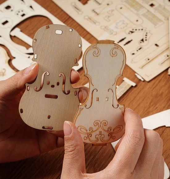 Robotime DIY 3D Houtenpuzzel Muziekinstrument Cello, TG411, 7x7x20cm - 6946785116809 11 Robotime DIY 3D Houtenpuzzel Muziekinstrument Cello, TG411, 7x7x20cm - 6946785116809 - Afbeelding 11