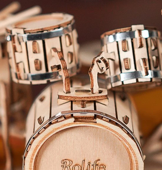 Robotime 3D Houtenpuzzel Muziekinstrument Drumstel, TG409, 19x13,5x11cm - 6946785116816 9 Robotime 3D Houtenpuzzel Muziekinstrument Drumstel, TG409, 19x13,5x11cm - 6946785116816 - Afbeelding 9