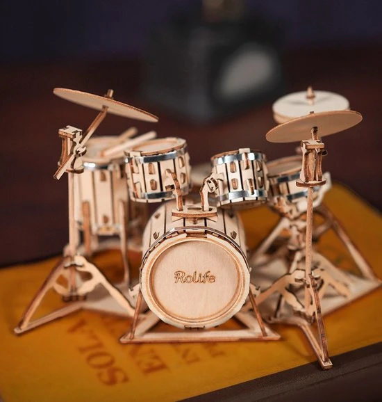 Robotime 3D Houtenpuzzel Muziekinstrument Drumstel, TG409, 19x13,5x11cm - 6946785116816 10 Robotime 3D Houtenpuzzel Muziekinstrument Drumstel, TG409, 19x13,5x11cm - 6946785116816 - Afbeelding 10