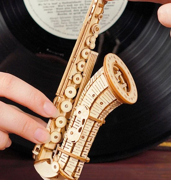 Robotime 3D Houten Puzzel Muziekinstrument Saxophone, TG309, 8,5x7x23cm - 6946785116793 9 Robotime 3D Houten Puzzel Muziekinstrument Saxophone, TG309, 8,5x7x23cm - 6946785116793 - Afbeelding 9