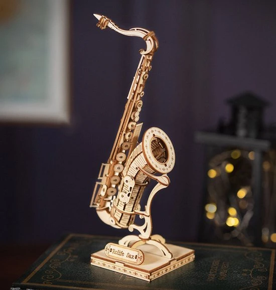 Robotime 3D Houten Puzzel Muziekinstrument Saxophone, TG309, 8,5x7x23cm - 6946785116793 11 Robotime 3D Houten Puzzel Muziekinstrument Saxophone, TG309, 8,5x7x23cm - 6946785116793 - Afbeelding 11