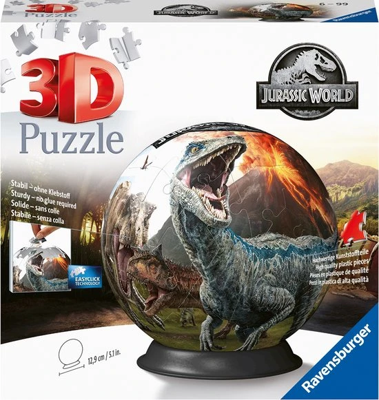Ravensburger Jurrassic World - 3D Puzzel - 72 Stukjes 1 Ravensburger Jurrassic World - 3D Puzzel - 72 Stukjes
