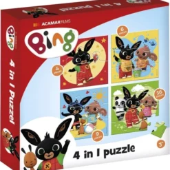 Bambolino Toys - Bing 4 In 1 Puzzel - 4x6x9x16 Stukjes - Kinderpuzzel - Leren Puzzelen - Educatief Peuter Speelgoed - Puzzel 3 Jaar En Ouder - Schoencadeautje Sinterklaas