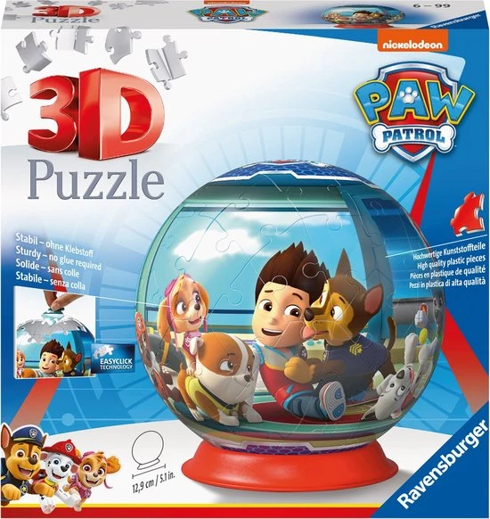 Ravensburger PAW Patrol Puzzleball - 3D Puzzel - 72 Stukjes 1 Ravensburger PAW Patrol Puzzleball - 3D Puzzel - 72 Stukjes