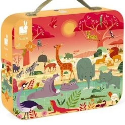 Janod Koffertje Met Puzzel 54 Stukken | Alimal Reserve -Puzzels Verfijnd Winkel 550x608 1