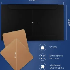 Just4Fun Puzzelmat Voor 800 - 1000 - 1250 Stukjes - 49cm X 85cm Puzzelbord - Puzzelmap Opbergsysteem Voor Legpuzzel Met Organiseer Vakjes - Portapuzzle -Puzzels Verfijnd Winkel 550x612