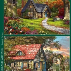 Falcon Puzzel The Woodland Cottage - Legpuzzel - 2 X 1000 Stukjes -Puzzels Verfijnd Winkel 550x743