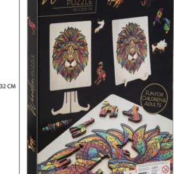 Grafix Houten Puzzel Leeuw | Unieke Puzzelstukjes In Vorm Van Dieren | 140 Puzzelstukjes | Puzzel Voor Kinderen En Volwassenen | Formaat 30 X 22.5 CM | Cadeau Voor Jong En Oud -Puzzels Verfijnd Winkel 550x767 1