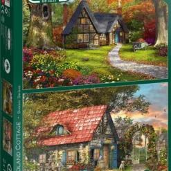 Falcon Puzzel The Woodland Cottage - Legpuzzel - 2 X 1000 Stukjes -Puzzels Verfijnd Winkel 550x767