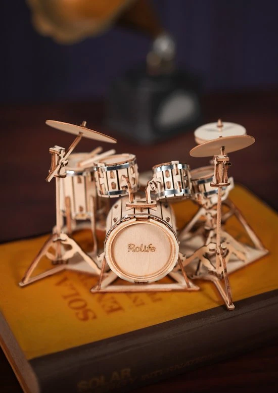 Robotime 3D Houtenpuzzel Muziekinstrument Drumstel, TG409, 19x13,5x11cm - 6946785116816 7 Robotime 3D Houtenpuzzel Muziekinstrument Drumstel, TG409, 19x13,5x11cm - 6946785116816 - Afbeelding 7
