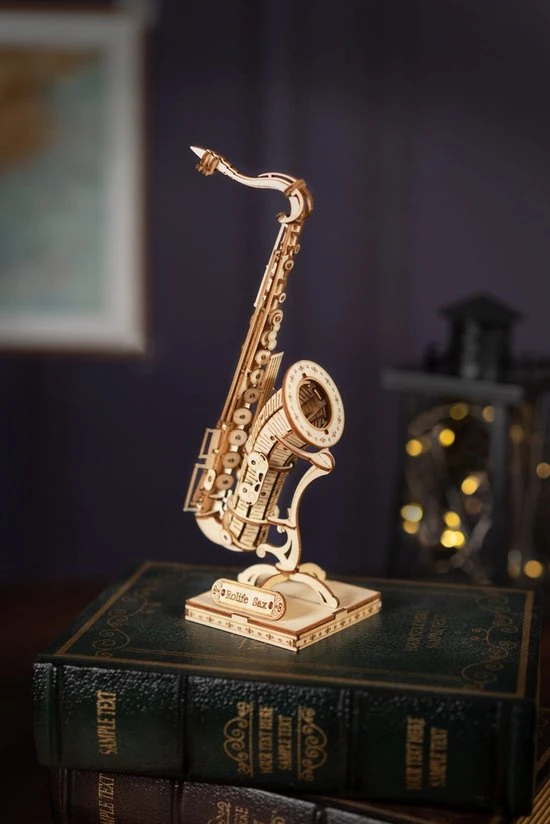 Robotime 3D Houten Puzzel Muziekinstrument Saxophone, TG309, 8,5x7x23cm - 6946785116793 2 Robotime 3D Houten Puzzel Muziekinstrument Saxophone, TG309, 8,5x7x23cm - 6946785116793 - Afbeelding 2