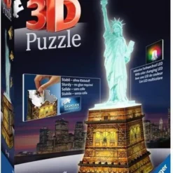 Ravensburger Statue Of Liberty Night Edition- 3D Puzzel Gebouw - 108 Stukjes -Puzzels Verfijnd Winkel 550x834 1