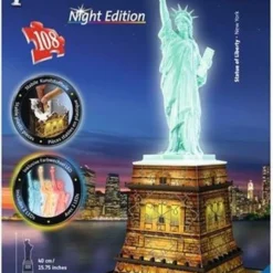 Ravensburger Statue Of Liberty Night Edition- 3D Puzzel Gebouw - 108 Stukjes -Puzzels Verfijnd Winkel 550x838 1